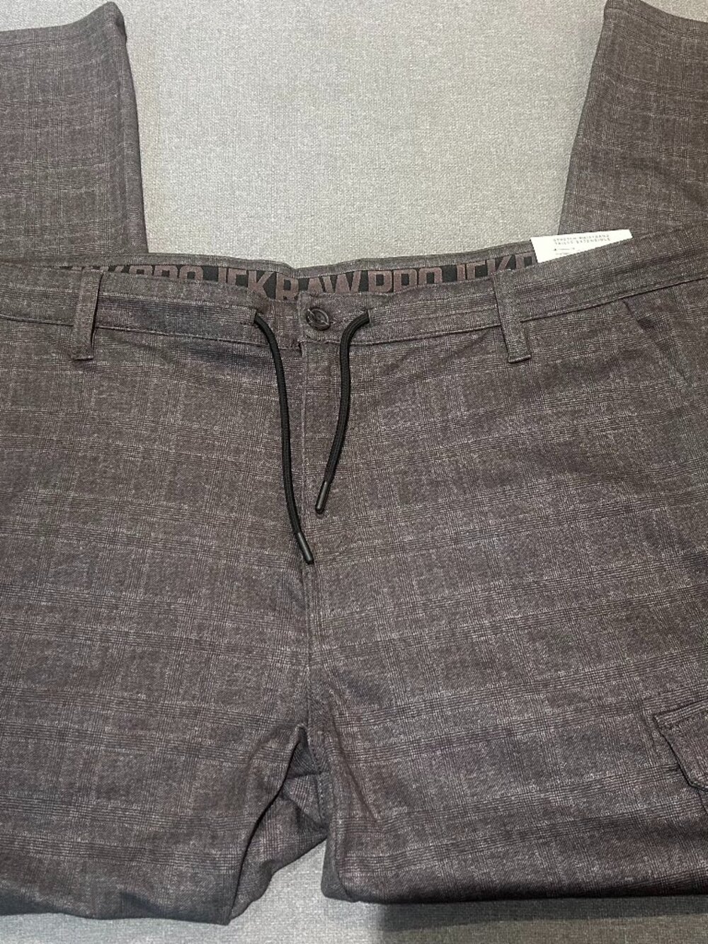 Projek Raw Mens Stretch Plaid Cargo Pant 46